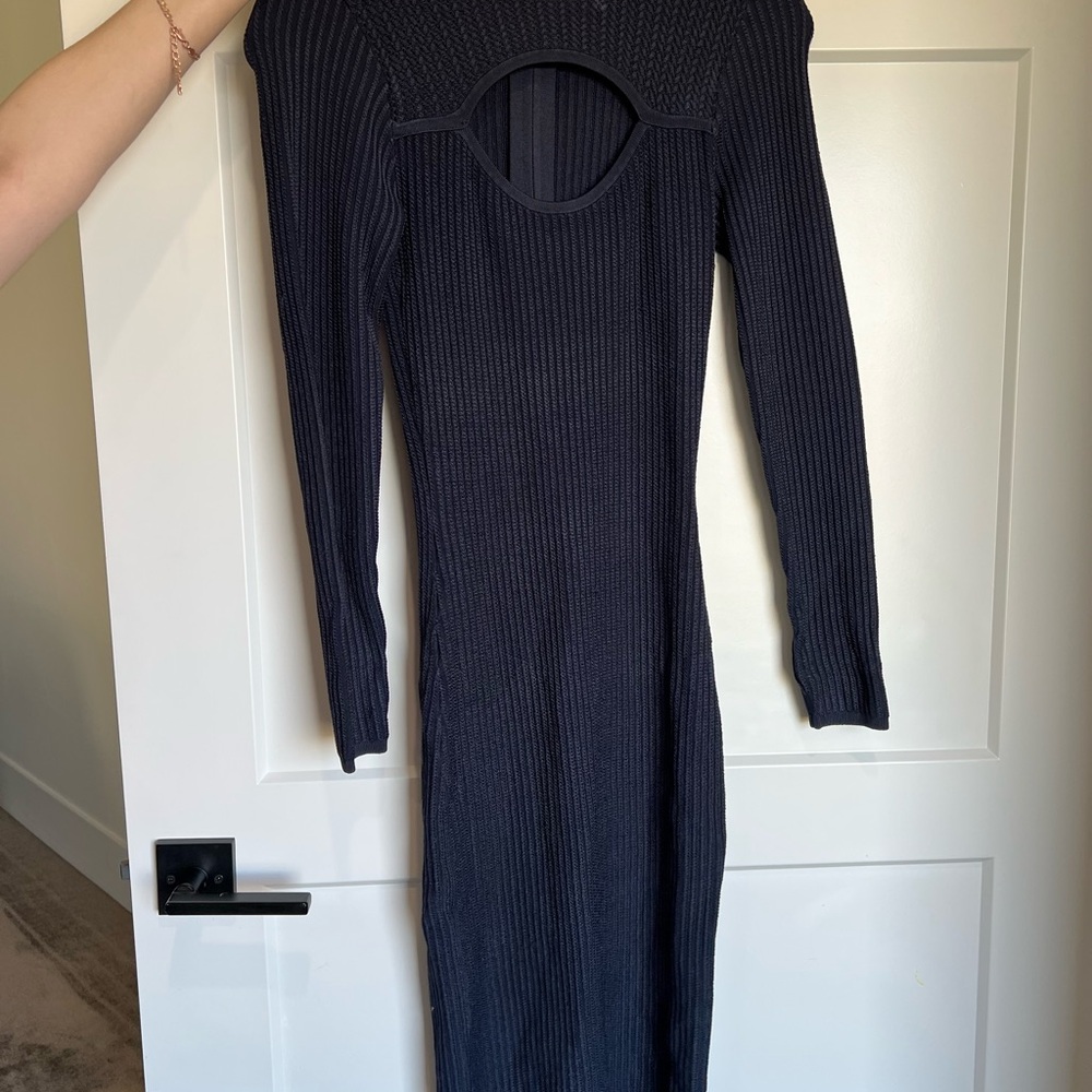 Marciano Black Long Sleeve Knit Dress